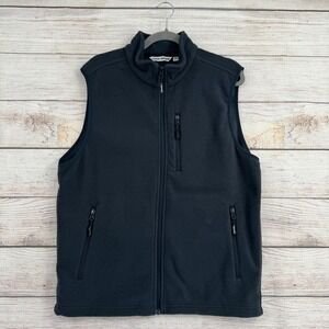 Outdoor Ventures Fleece Vest Mens Medium Black Full Zip Sleeveless Jacket